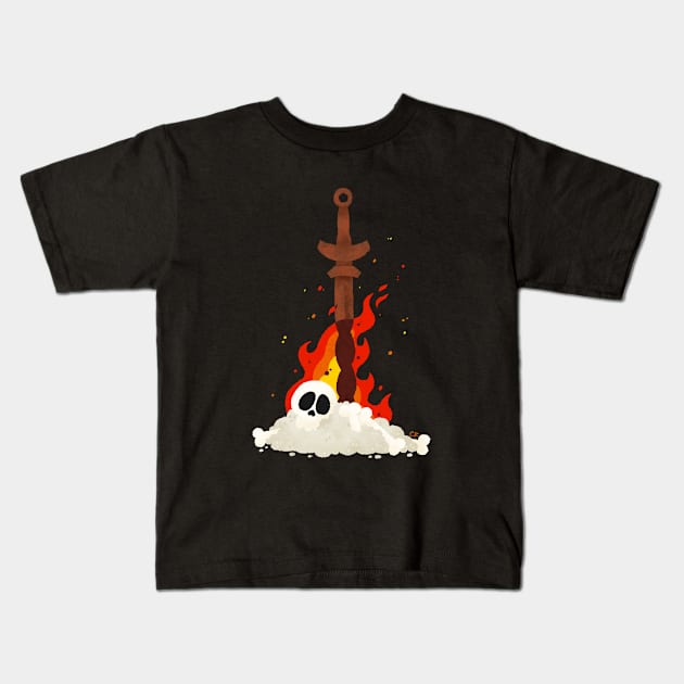 Bonfire Lit Kids T-Shirt by haveacraigday